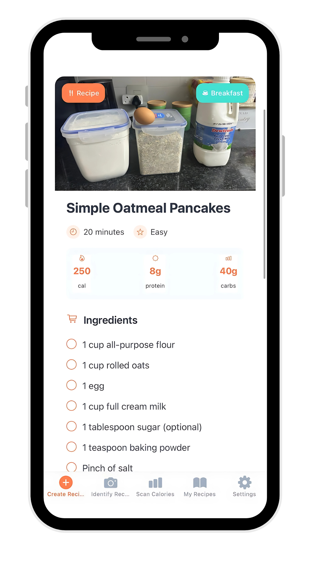 Recipe generator feature